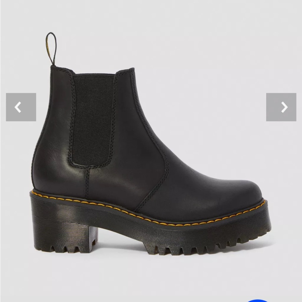 Dr Martens Black Rommety Leather Platform Boots ,US 9 Women’s.